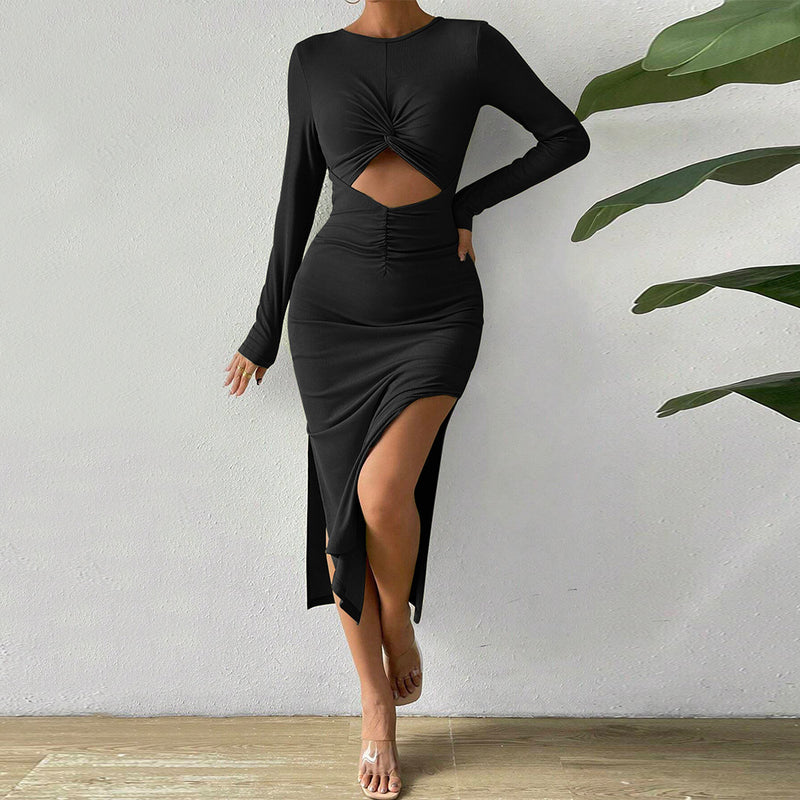 Women Dress Autumn Winter Sexy Hollow Sheath Party Dress