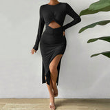 Women Dress Autumn Winter Sexy Hollow Sheath Party Dress