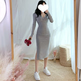 Women Dresses Fall V-neck Hooded Dress Casual Sexy Dress