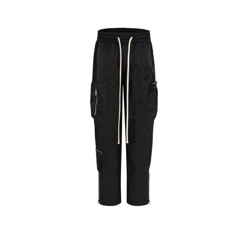 MIJKO Men Vintage Pants MIJKO three-dimensional pocket zipper trousers functional casual overalls