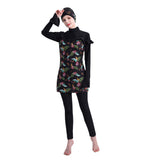 Muslim Bathing Suits Swimsuit Three-Piece High Elastic Swimsuit Beachwear with Hat