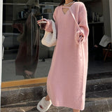 Women Knitwear Autumn Winter Sweater Loose Knit Dress