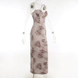 Women Dresses Slim Fit Dress Suspender Dress (Bla0420)