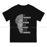 2024Stoicism Quote Stoic Philosophy Round Collar TShirt Sene