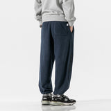 Men Pants Retro Drawstring Pocket Zipper Casual Polar Fleece Sweatpants