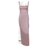 Women Dresses Summer Sexy Backless Slim Fit Split Sling Dress