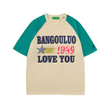 Men T Shirt Couple Short Sleeve T-shirt American Style Hip Hop Vintage Retro Half Sleeve Tee Men and Women