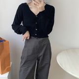 Women Cardigan Sweater Knitted V-neck Cardigan 8t7137