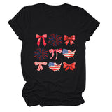 Summer T-shirt print picture bow fashion short sleeve