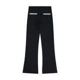 Men Sweatpants Stitching Contrast Color Casual Wide Leg Trousers Loose Flared Pants Sports Pants