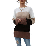 Women Knitted Sweater Autumn and Winter Leisure Women's Loose Color Matching Long Sleeve Ladies Autumn Clothes Sweater