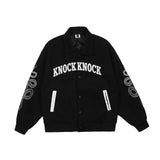 Men Jacket Coat Embroidered Jacket Men's Loose Lapels Baseball Uniform Jacket