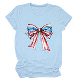 Bow, Summer Short Sleeve Women's Fashion T-Shirt
