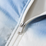 Unisex Winter Cotton Coat Cloud Print Stand-up Collar down Jacket down Jacket