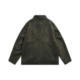 Unisex Jacket Vintage Multi-Pocket Workwear Jacket Top Baggy Coat