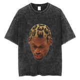 Dennis Basketball Graphic T Shirt Men's Vintage Washed