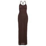 Women Dresses Summer Sling Backless Dress (Bla0420)