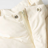 Unisex Winter Cotton Coat Pocket Decoration Stand-up Collar down Jacket Retro Loose and Warm down Jacket