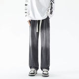 Men Jeans Gradient Jeans Men Retro Washed Loose Wide-Leg Straight Trousers