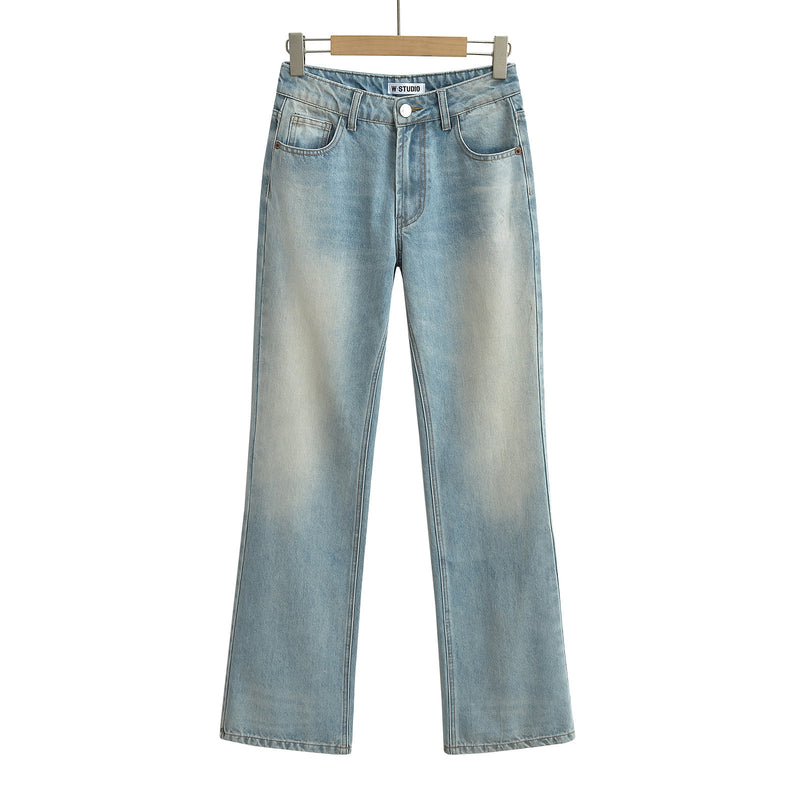Women Pants Summer Horn Mopping Denim Trousers