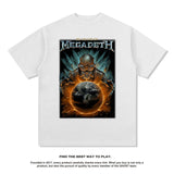 Mens Vintage Rock Band T-Shirt Short Sleeve T-Shirt Crew Neck Rock