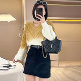 Women Knitted Pullover V-neck Sweater Top Female Autumn and Winter Sweater