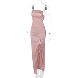 Women Dresses Spring and Summer Sexy Split Backless Sling Dress
