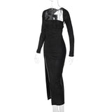 Women Dresses Autumn Sexy Hollow Backless Long Sleeve Dress