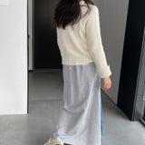 Women Cardigan Sweater Spring Alpaca Fleece/Fiber Cardigan Jacket Long-Sleeved round Neck Sweater Cardigan D2366