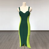 Women Evening Dress Sexy Slim Fit Bandage One-Piece Dress Camisole Gown