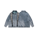 Unisex Jacket Vintage Denim Jacket Loose Lapels Denim Coat