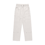 Men Sweatpants Solid Color Casual Trousers Elasticated Pants Wide-Leg Overalls