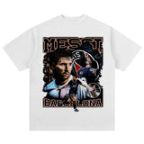 Mens Vintage Football T-Shirt Macy Printed Short Sleeve T-Shirt Vintage Loose Top