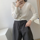 Women Cardigan Sweater Knitted V-neck Cardigan 8t7137