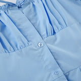 Women Dress Square Collar Puff Sleeve Dress