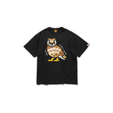 Men T-shirts Owl Pattern Crew Neck Short Sleeve T-Shirt Loose Casual