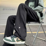 Men Jeans Summer Retro Baggy Straight Trousers