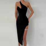 Women Dresses Sexy Slit Dress Spring Slim-Fitting Long Dress