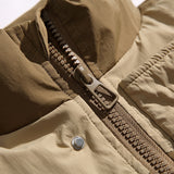 Unisex Winter Cotton Coat Stand-up Collar Cotton-Padded Clothes Vintage Loose and Warm Cotton Jacket