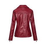 Red Leather Jacket Zipper PU Leather Jacket