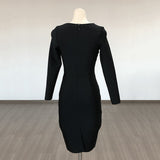 Women Evening Dress Long Sleeve Bandage One-Piece Dress Elegant Slim Dress
