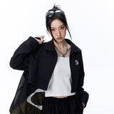 Women Jacket Stand Collar Short Shell Jacket Women's Autumn Embroidery Casual Jacket Coat