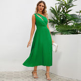 Women Date Dress Summer Slim-Fit Pleated Skirt