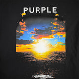 Purple Brand T Shirts Casual Short Sleeve Loose round Neck Sunset Black T-shirt