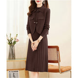 Women Knitwear Autumn and Winter Two-Piece Suit Knitwear Dress