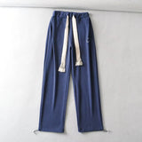Women Sweatpants Smiling Face Embroidery Loose Wide Leg Pants Casual Sweatpants