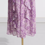 Women Dresses Spring round Neck Long Sleeve Flounced Skirt (Qymy0409)