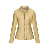 Red Leather Jacket Autumn and Winter Leather Thin PU Leather Jacket