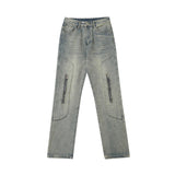 Men Jeans Worn Jeans Men's Retro Loose Straight Trousers