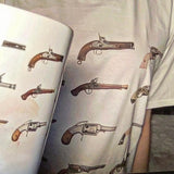 Gun Graphic Tees Western T-Shirt Summer Loose Vintage Boho